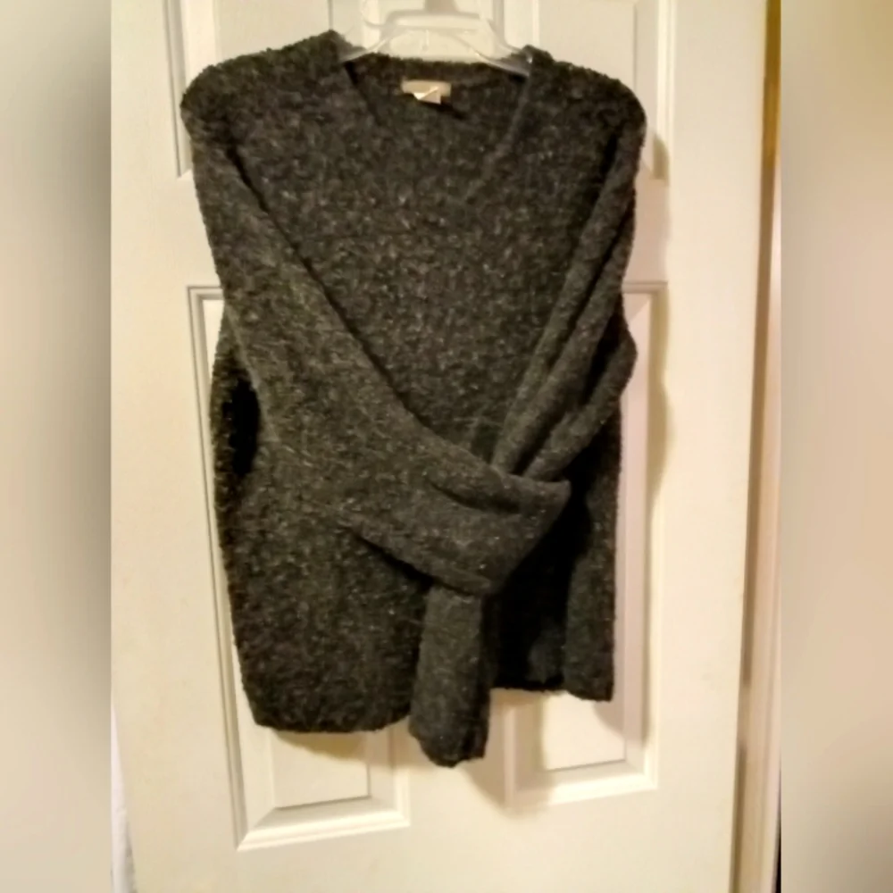 J. Crew V-Neck Sweater in Dark Gray